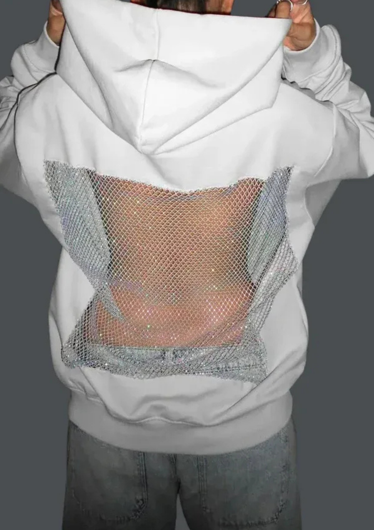 Crystal Back Mesh Hoodie