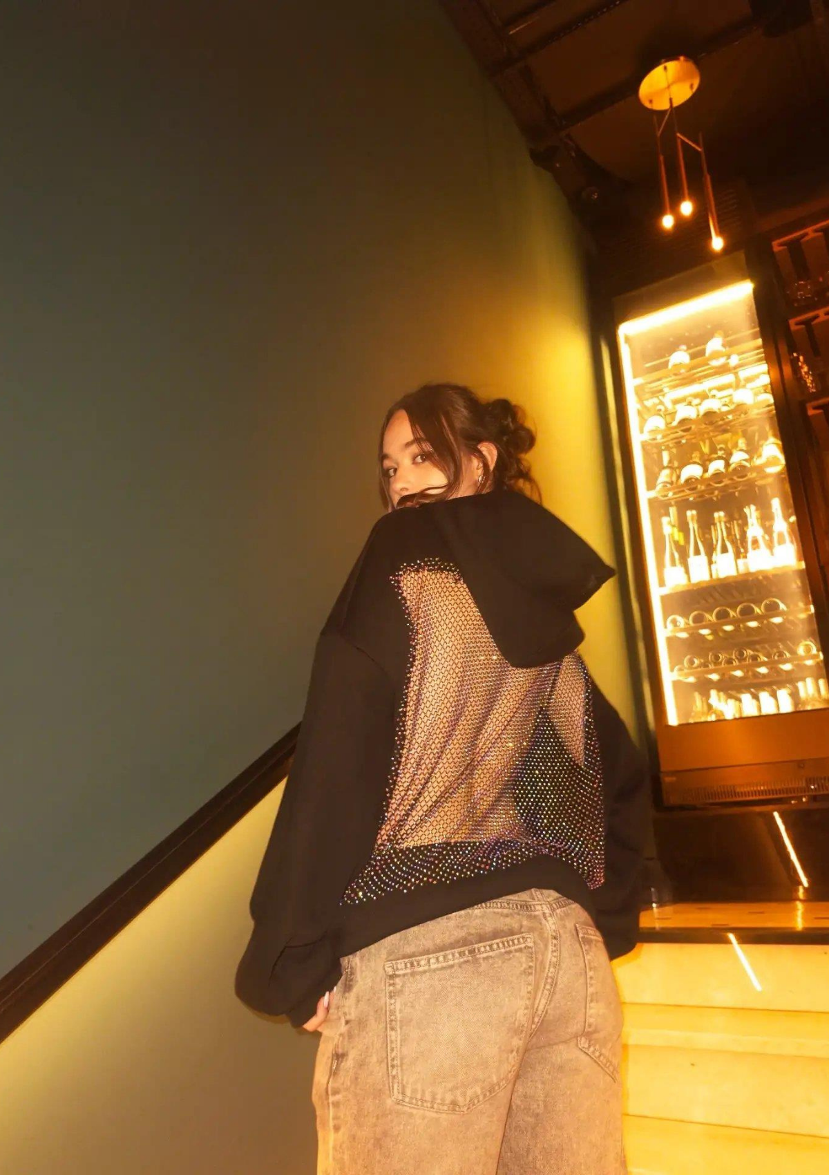 Crystal Back Mesh Hoodie