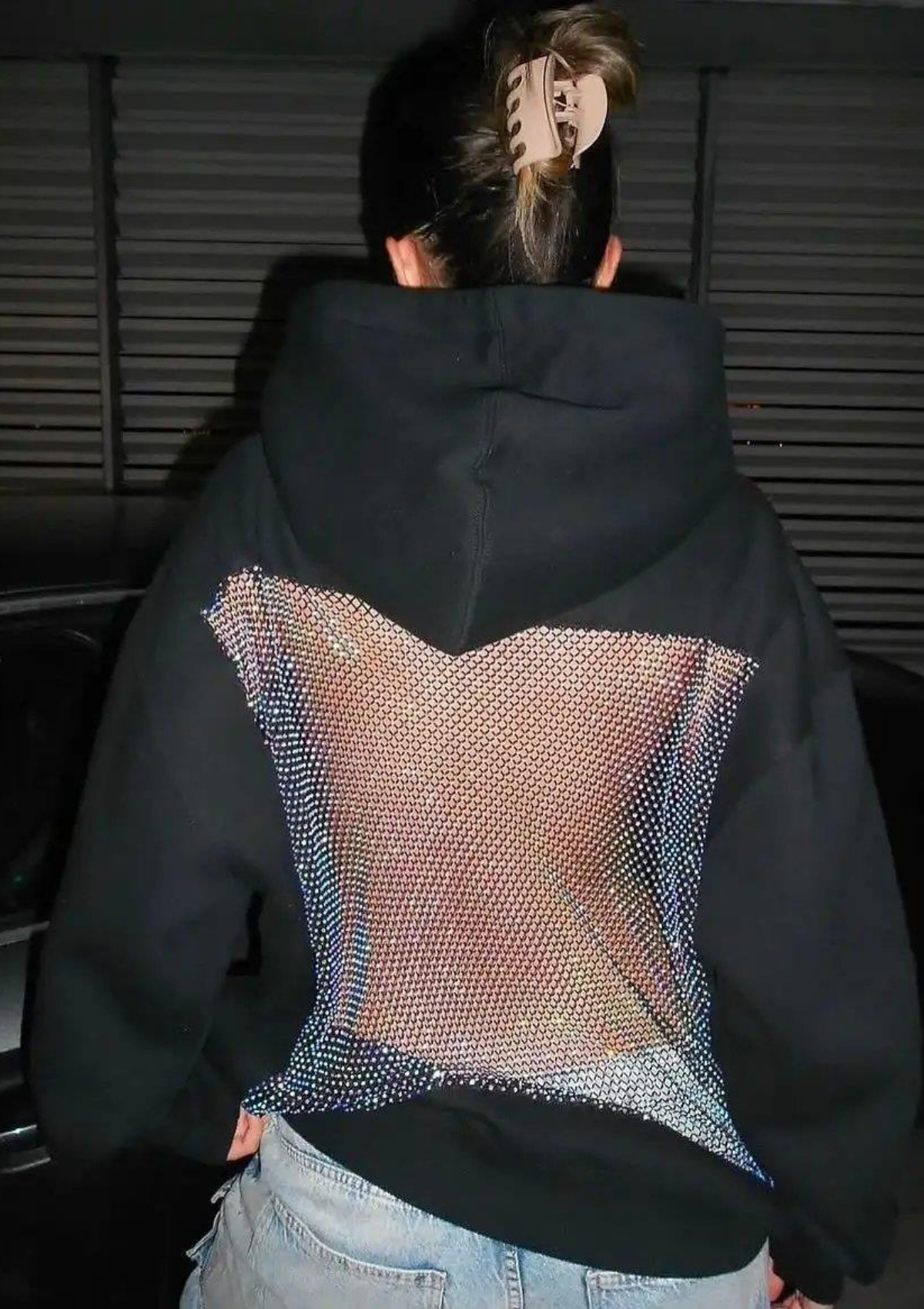 Crystal Back Mesh Hoodie