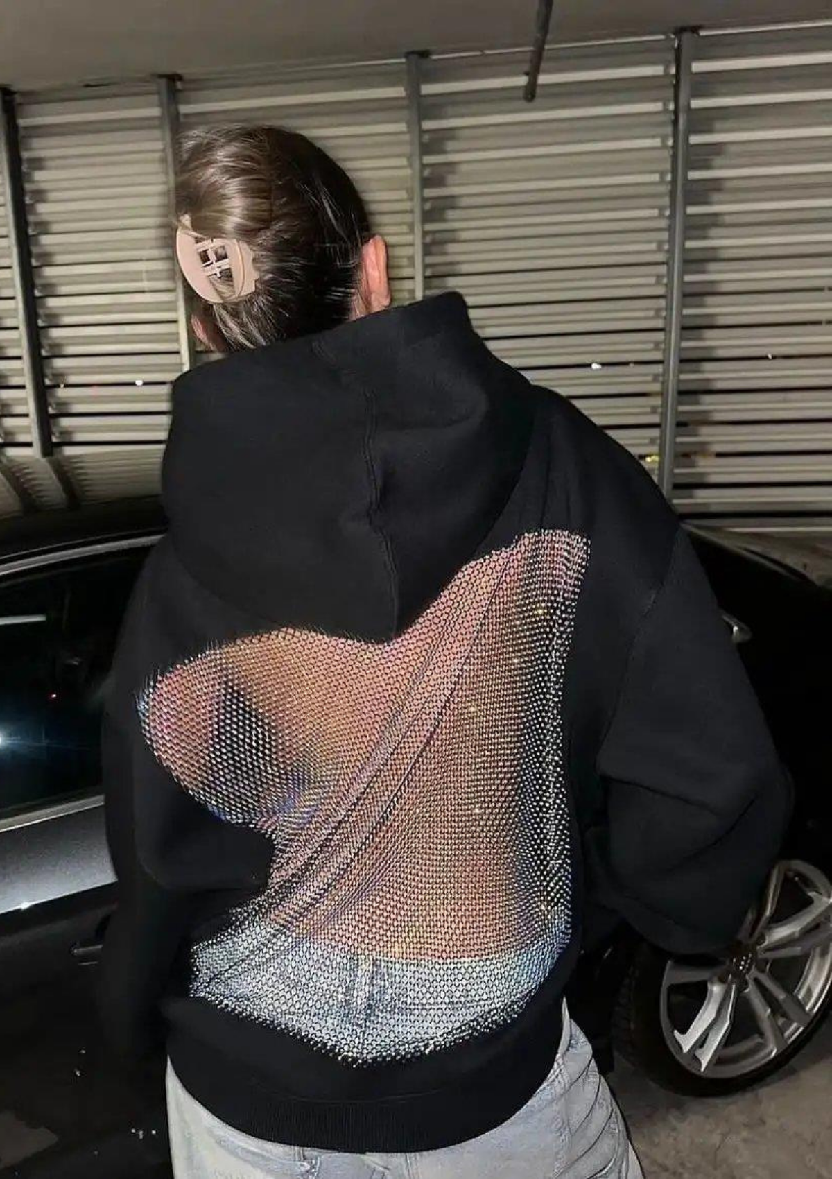 Crystal Back Mesh Hoodie