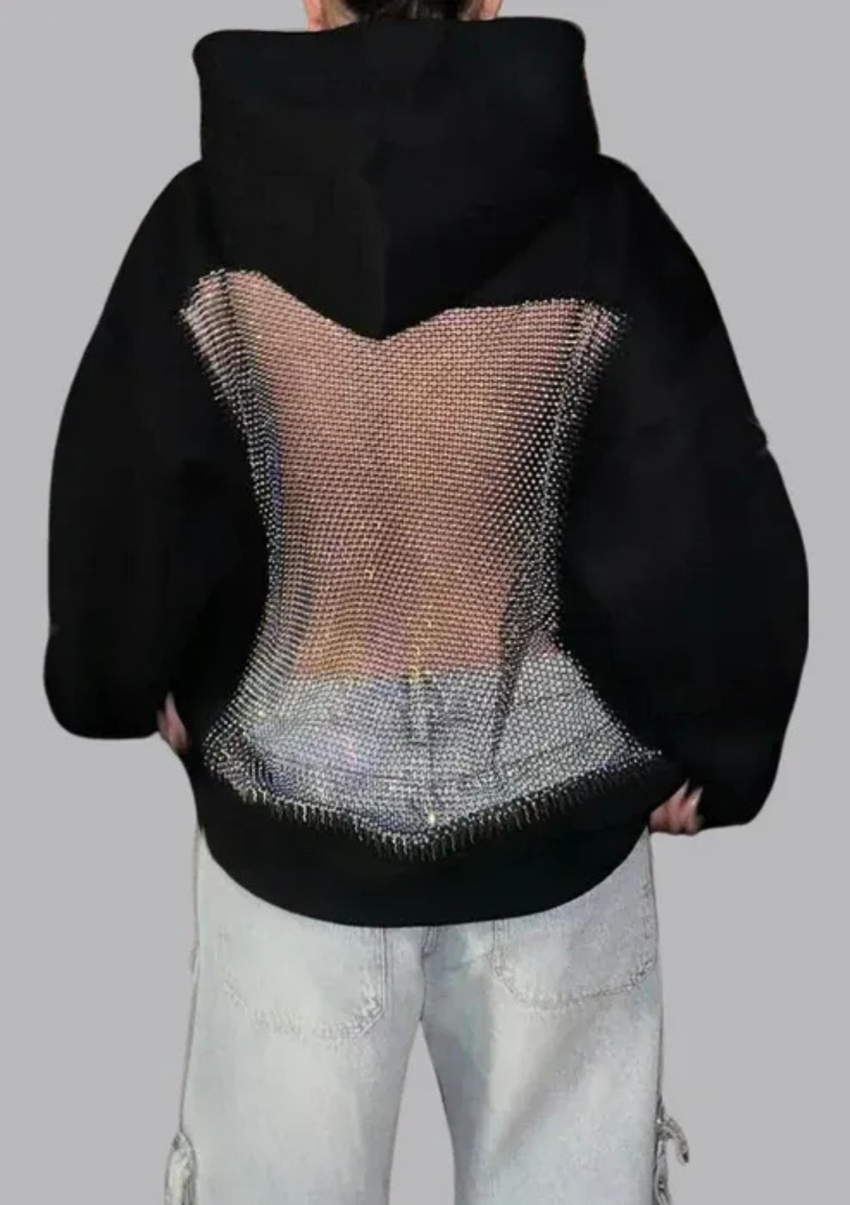 Crystal Back Mesh Hoodie