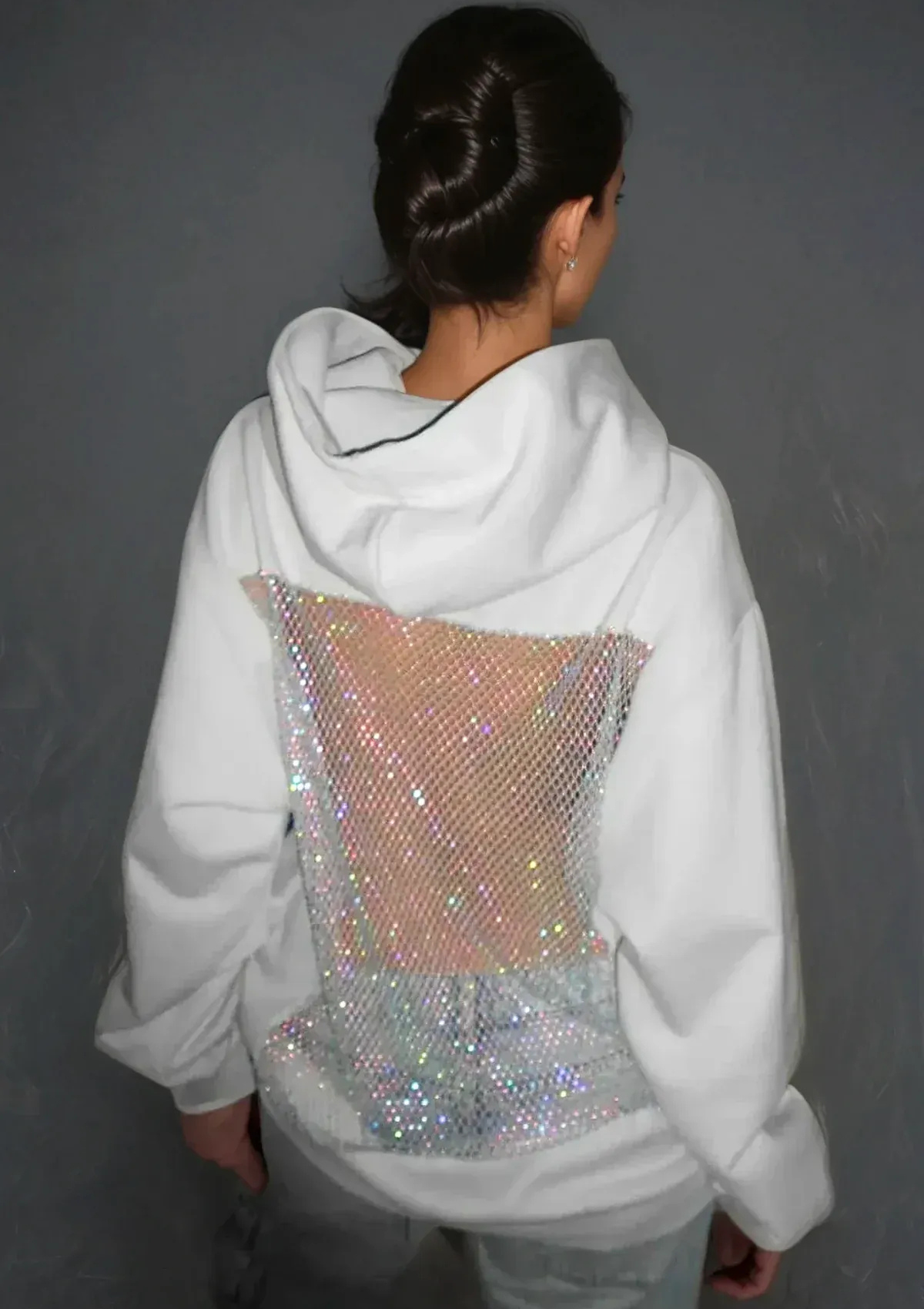 Crystal Back Mesh Hoodie