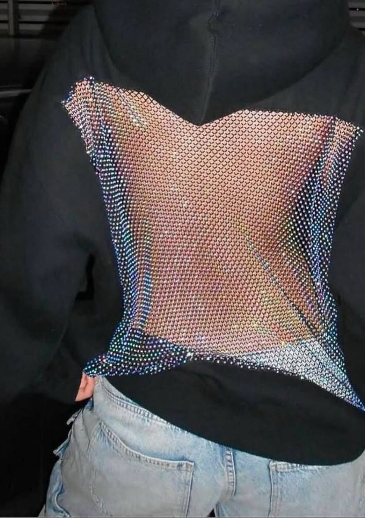 Crystal Back Mesh Hoodie