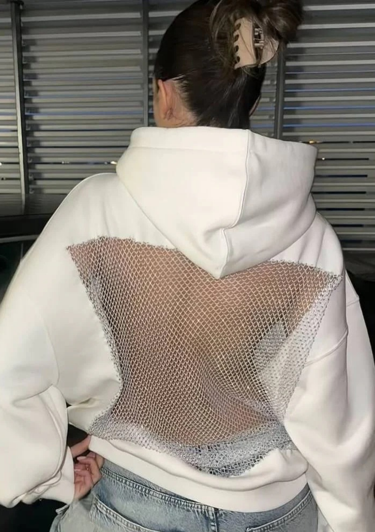 Crystal Back Mesh Hoodie